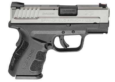 XD-MOD.2 with GripZone, 40S&W, 3" Barrel, Polymer Frame, Bi-Tone Finish, Fiber Optic Front and Low Profile Combat Rear Sights, 9Rd, 2 Magazines XDG9822