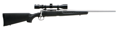 Axis XP 7mm-08 Remington 22 Inch Stainless Steel Barrel High Luster Finish Black Synthetic Stock 4 Rounds Includes 3-9x40mm Riflescope Mounted
