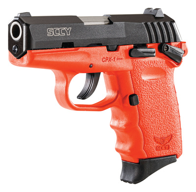 CPX-1 Manual Safety 9mm Caliber 3.1 Inch Barrel Carbon Black Hard Nitride Slide Finish Orange Frame 10 Round