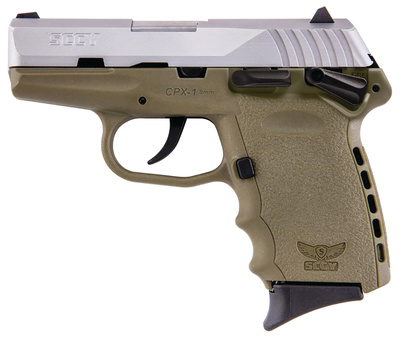 CPX-1 Manual Safety 9mm Caliber 3.1 Inch Barrel Carbon Satin Stainless Steel Slide/Dark Earth Frame 10 Round