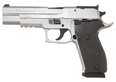 P220 Match Elite .45ACP 5 Inch Barrel Adjustable Target Sights Natural Stainless Steel Finish Black Aluminum Grip 8 Round