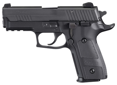 P229 Elite Dark 9mm 3.9 Inch Barrel Siglite Night Sights Black Nitron Slide Finish Black Aluminum Grips 15 Round