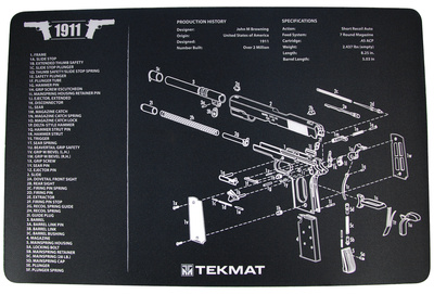Blueprint Gun Cleaning Mat 11x17 Inches For 1911