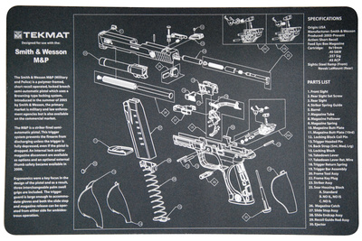 Blueprint Gun Cleaning Mat 11x17 Inches For Smith & Wesson M&P