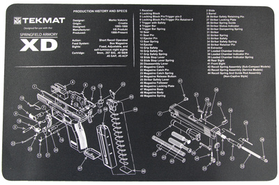 Blueprint Gun Cleaning Mat 11x17 Inches For Springfield XD