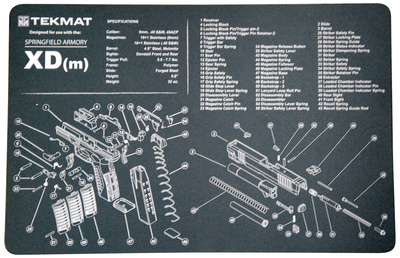 Blueprint Gun Cleaning Mat 11x17 Inches For Springfield XDM