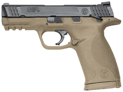 M&P Compact .45 ACP 4 Inch Barrel Ambidextrous Manual Safety Plastic Grips Dark Earth 8 Round