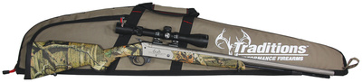 Pursuit Ultralight Muzzleloader .50 Caliber 26 Inch Tapered Fluted Barrel Premium CeraKote Finish 3-9x40 Duplex Scope Carrying Case No Sights Mossy Oak Infinity Synthetic Stock