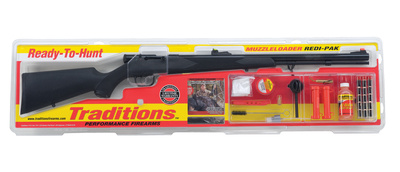 Tracker 209 Muzzleloader Redi-Pak .50 Caliber 24 Inch Barrel Blue Finish Lite Optic Adjustable Sights Black Synthetic Stock and Accessories (powder not included)