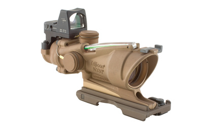ACOG 4x32 Dual Illuminated Green Crosshair .223 Ballistic Reticle Dark Earth Brown Finish and 4 MOA RMR Red Dot Sight Combo