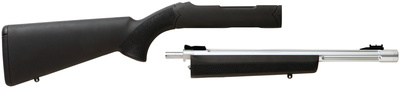 Ruger 10/22 Takedown Threaded Barrel and Stock Combo 16.5 Inch Threaded Barrel Silver Finish Adjustable Sights Black Hogue Overmolded Stock