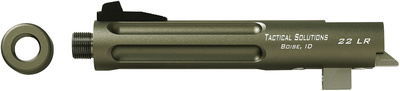 Trail-Lite Fluted Threaded Barrel For BuckMark .22LR Pistols 5.5 Inch OD Green