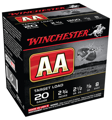 AA Target 20 Gauge 2.75 Inch 1200 FPS 0.875 Ounce 8 Shot