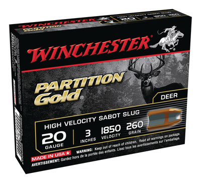 Partition Gold 20 Gauge 3 Inch 1850 FPS 280 Grain Sabot Slug