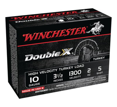 Double X High Velocity Turkey Loads Copper Plated Buffered 10 Gauge 3.5 Inch 1300 FPS 2 Ounce 5 Shot