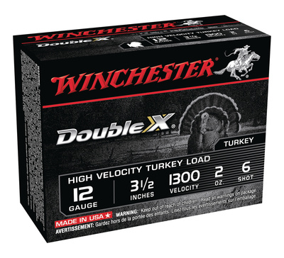 Double X High Velocity Turkey Loads Copper Plated Buffered 12 Gauge 3.5 Inch 1300 FPS 2 Ounce 6 Shot