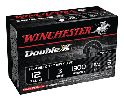 Double X High Velocity Turkey Loads Copper Plated Buffered 12 Gauge 3 Inch 1300 FPS 1.75 Ounce 6 Shot