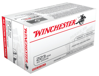 USA Brand .223 Remington 45 Grain Jacketed Hollow Point 40 Pack