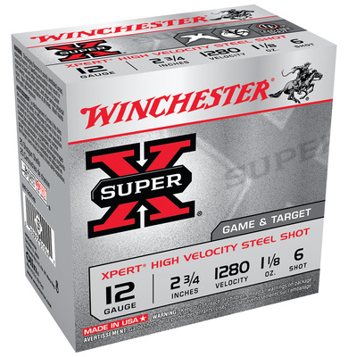 Super-X Xpert Steel Game & Target 12 Gauge 2.75 Inch 1280 FPS 1.125 Ounce 6 Shot