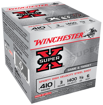 Super-X Xpert Steel Game & Target .410 Gauge 3Inch 1400 FPS .375 Ounce 6 Shot