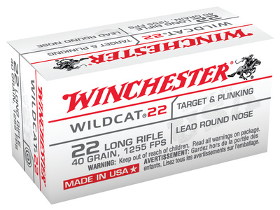 Wildcat .22 Long Rifle 40 Grain Lead Round Nose 50 Round Box