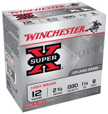 Super-X High Brass 12 Gauge 2.75 Inch 1330 FPS 1.25 Ounce 8 Shot