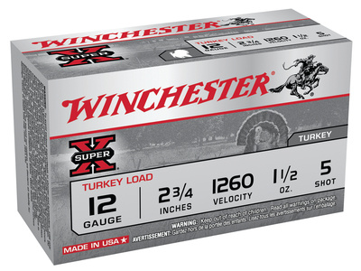 Super-X Turkey 12 Gauge 2.75 Inch 1260 FPS 1.5 Ounce 5 Shot Copperplated