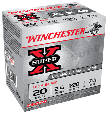 Super-X High Brass 20 Gauge 2.75 Inch 1220 FPS 1 Ounce 7.5 Shot