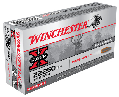 Super-X .22-250 Remington 64 Grain Power Point