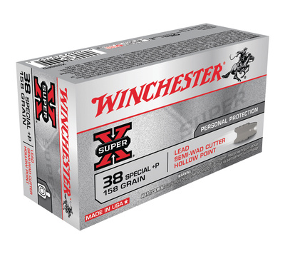 Super-X Handgun .38 Special +P 158 Grain Lead Hollow Point Semi-Wadcutter