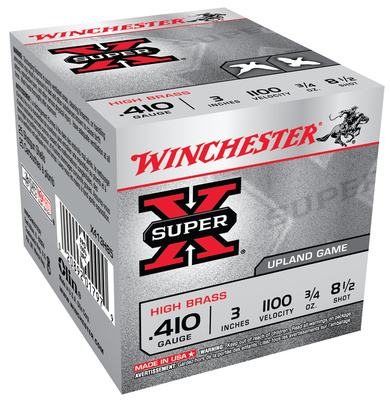 Super-X High Brass .410 Gauge 3 Inch 1100 FPS .75 Ounce 8.5 Shot