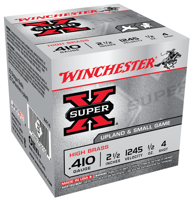 Super-X High Brass .410 Gauge 2.5 Inch 1245 FPS .5 Ounce 4 Shot