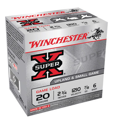 Super-X Game Load 20 Gauge 2.75 Inch 1210 FPS .875 Ounce 6 Shot