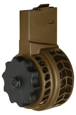 X-15 Chevron Skeletonized 50 Round Drum Magazine For AR-15/M16 .223/5.56 .300 Blackout Full Length Burnt Bronze