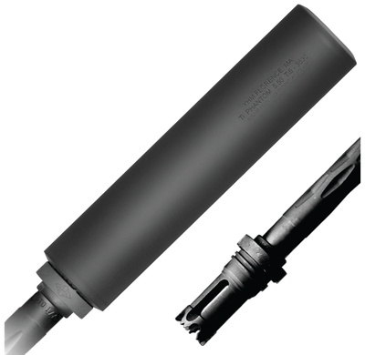 Black Titanium Q.D. Phantom 5.56/.223 Suppressor With Muzzle Brake Mount 6.875 Inches Matte Black Finish 1/2-28 TPI - All NFA Rules Apply