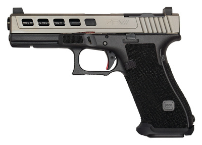 Z17 Glock 17 Gen4 9mm 4.49 Inch Barrel Titanium Gray Slide Finish Dragonfly Cut Co-Witness Sight Set 17 Round