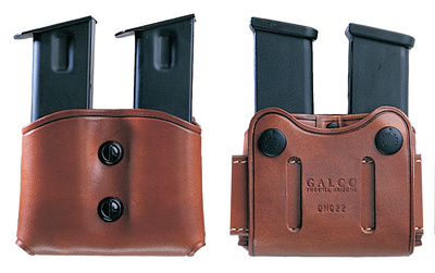 D.M.C. Double Magazine Leather Carrier For .45 Staggered Black Ambidextrous