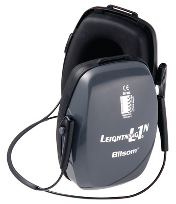 Leightning L1N Neckband Earmuff Behind-the-Neck Design Light Gray Earcups