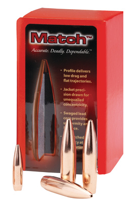 Match Bullets .224 Diameter 52 Grain Hollow Point Boattail