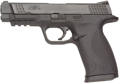 M&P Full Size .45 ACP 4.5 Inch Barrel Black Melonite Finish White Dot Sights Magazine Safety 10 Round - CA Compliant