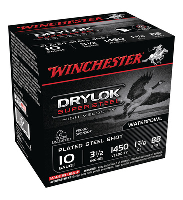 Drylok Super Steel High Velocity Waterfowl Loads Plated 10 Gauge 3.5 Inch 1450 FPS 1.375 Ounce BB Steel Shot