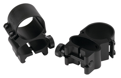 Detachable See-Thru Mount Rings Extension Black 1 Inch