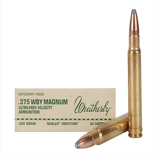 AMMO 375WBY 300GR NOSLER PARTITION