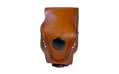 Revolver Single Carrier Speed Loader, Outside Waistband Belt Carrier, Fits Most J and K-Frame Speed Loaders, Steer Hide, Vintage Brown, Ambidextrous RV-SLS-CBR-A