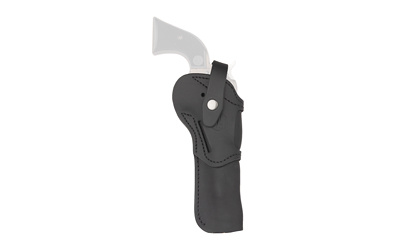 Single Action Holster, Outside Waistband Holster,  Fits Most Single Action Revolvers with 6.5" Barrels and Shorter, Matte Finish, Leather Construction, Stealth Black, Ambidextrous SA-RVH-6.5-SBL-A