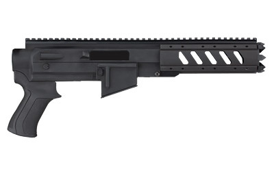 Stock System, Fits Ruger Charger, AR-15 Replicate Polymer Receiver, Aluminum 6-Sided Carbine Forend and T2 style Pistol Grip, Black Finish A.2.10.2220