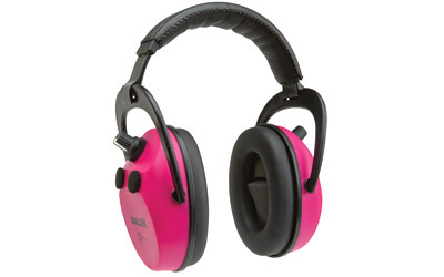 Axion Electronic Lo-Profile Earmuff, Orchid, NRR 25 Rated, Meets ANSI S3.19 and CE EN352 Requirments, Quad Microphone Stero Sound,  Memory Foam Padded Ear Cup, Requires 2 AAA Batteries (Not Included) 2232