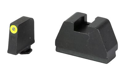 4XL Optic Compatible Sight, Night Sights, Green Tritium LumiGreen Outline .385" Front, Flat Black .480" Rear, Fits All Glocks GL-695