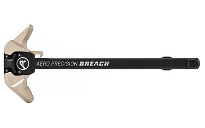 BREACH, AR-15 Charging Handle, Ambidextrous, Large Lever, Gas Deflection Shelf, Anodized Finish, Black and Tan APRA700121C