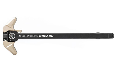 BREACH, AR-10 Charging Handle, Ambidextrous, Large Lever, Gas Deflection Shelf, Anodized Finish, Black and Tan APRA700321C